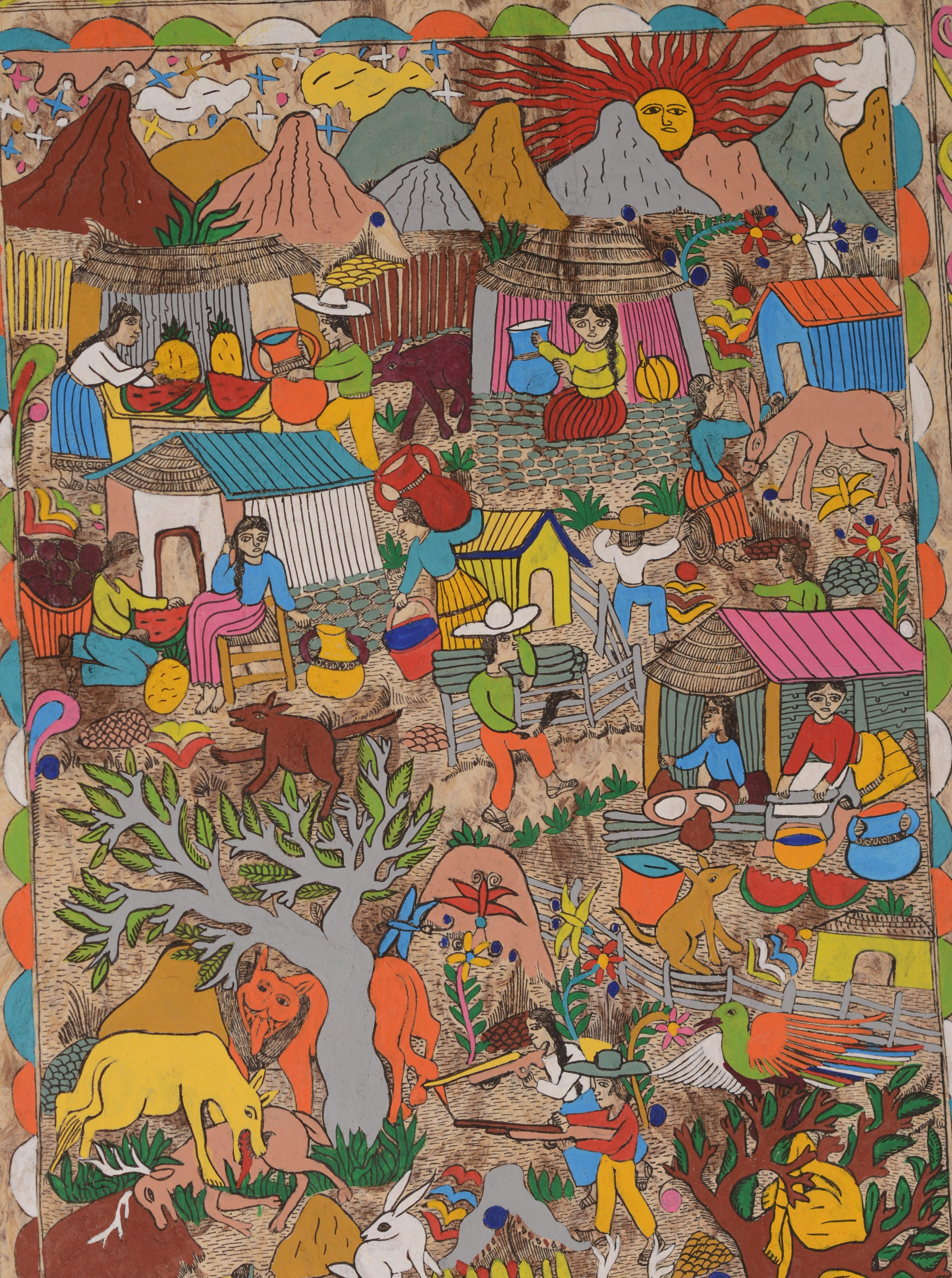 Ameyaltepec, Guerrero. Tempera auf Papier. Venancio,  Eugenio. Mexiko, 20. Jahrhundert (Sonstiges) im Angebot