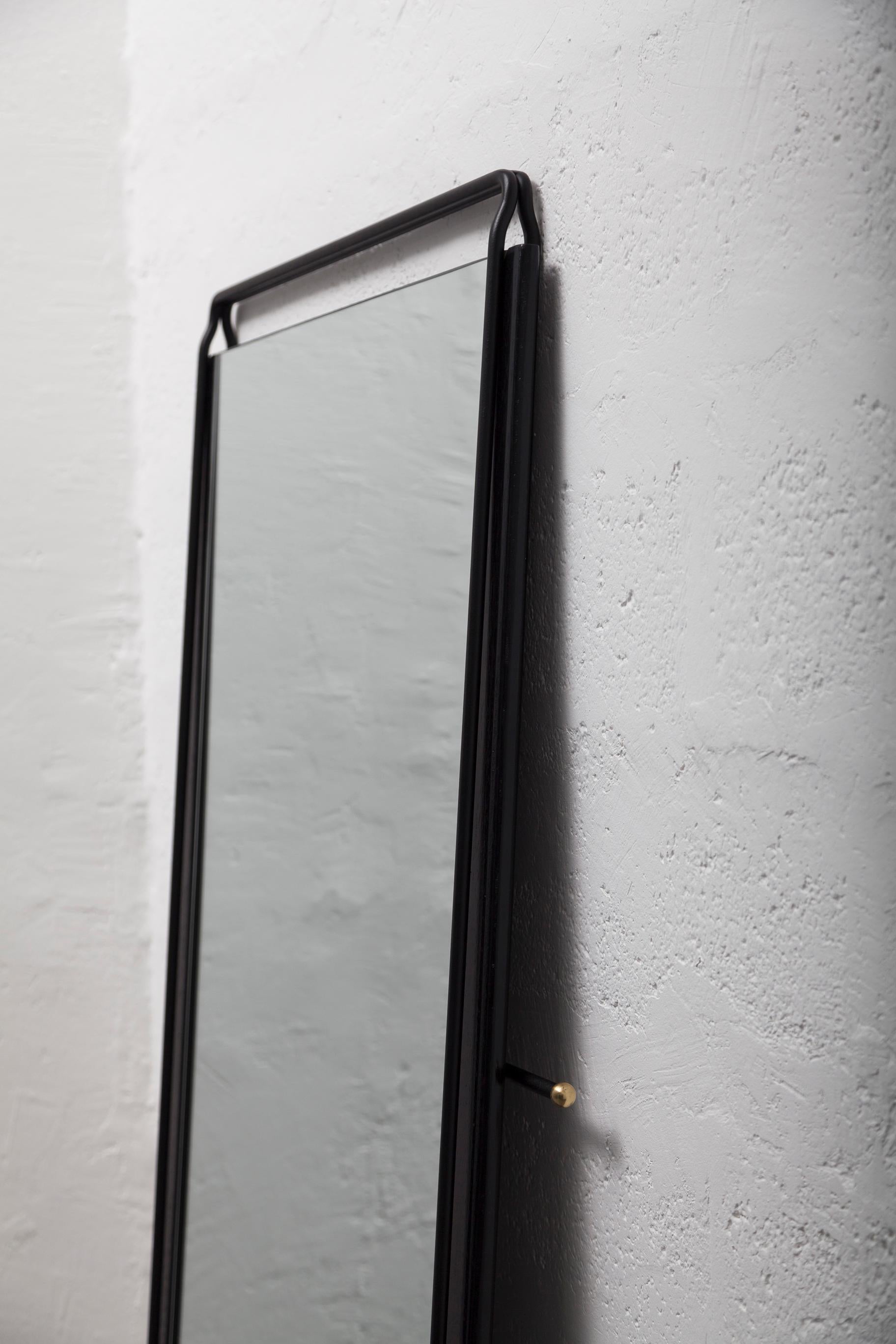 Ecuadorean PERFIDIA_01 Floor Mirror in Solid Wood and Bronze Details by ANDEAN For Sale