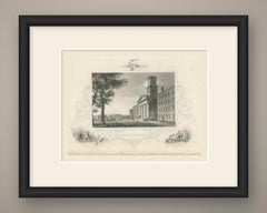 Amherst College, Massachusetts, with Governor Winthrop Vignette, circa 1850