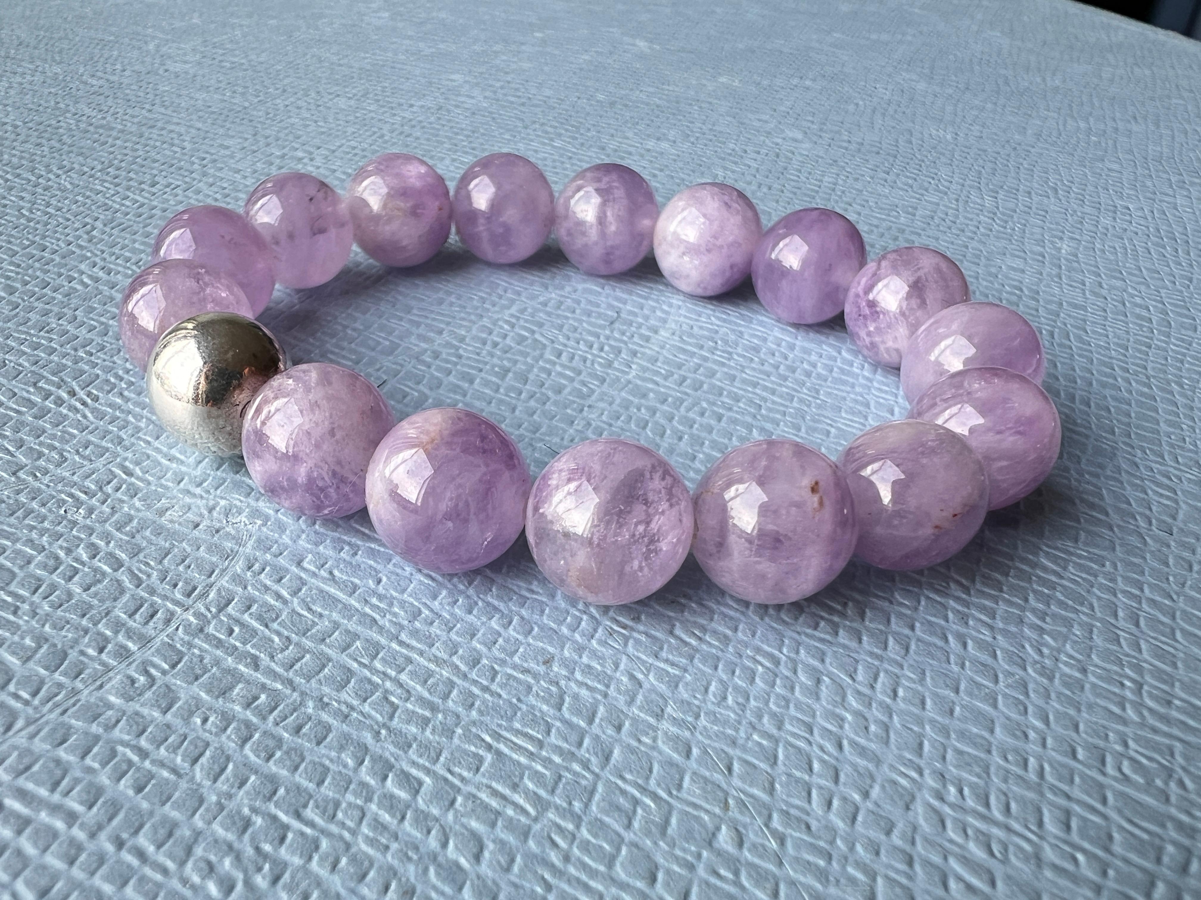 Pulsera Amhetyst Plata Corte redondo en venta