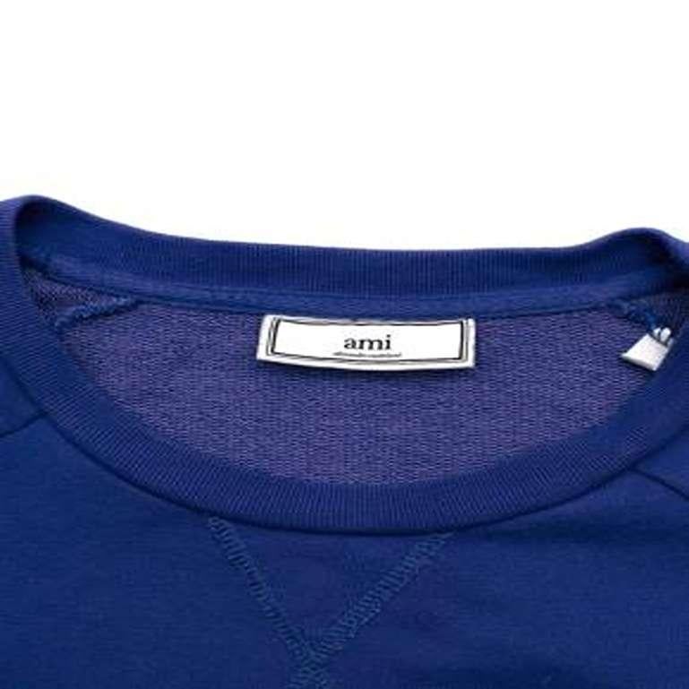 Women's or Men's Ami Blue Logo Patch Sweatshirt For Sale