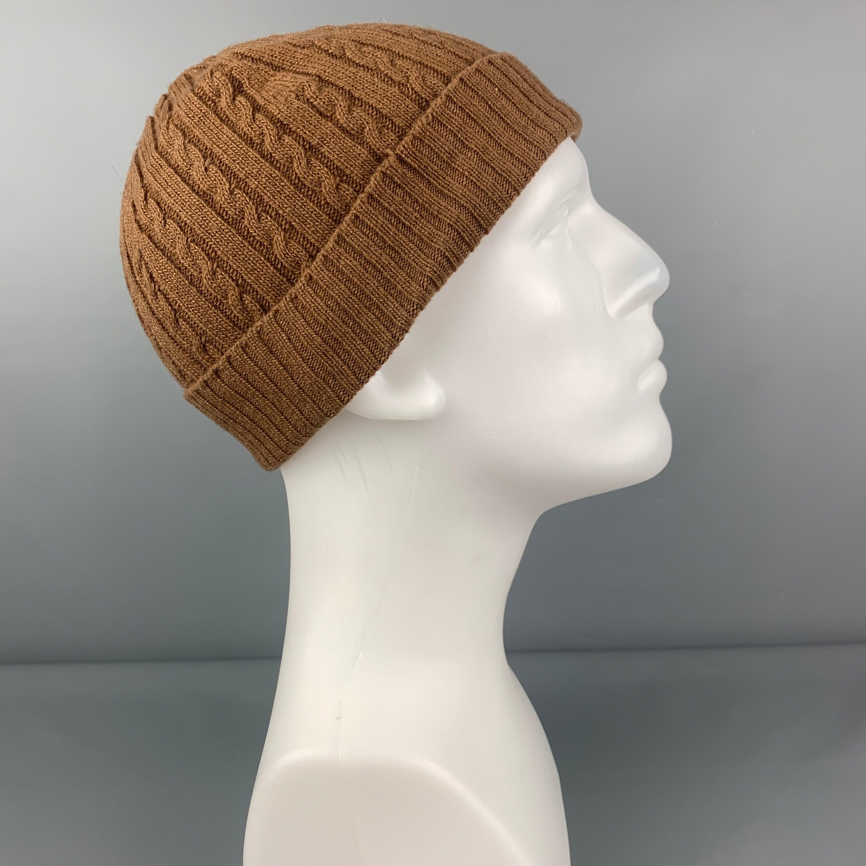 AMI by ALEXANDRE MATTIUSSI Brown Knitted Wool Hats In Good Condition In San Francisco, CA
