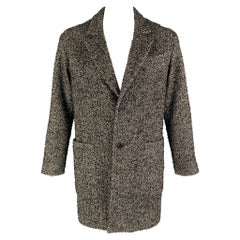 AMI by ALEXANDRE MATTIUSSI Size 38 Black White Herringbone Coat