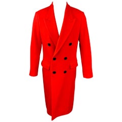 AMI by ALEXANDRE MATTIUSSI Size 40 Red Wool / Polyamide Double Breatsed Coat