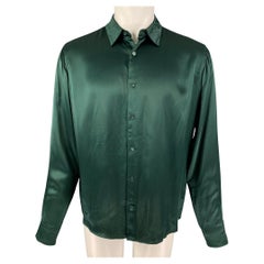 AMI by ALEXANDRE MATTIUSSI Size S Forest Green Viscose Long Sleeve Shirt