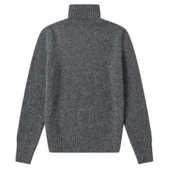 Ami Charcoal Alpaca Blend Knitted Polo Neck Sweater