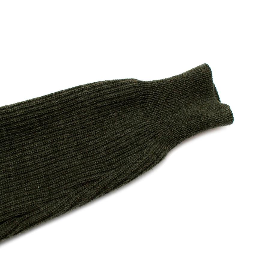 Ami Dark Green Zip-Front Knitted Sweater For Sale 1