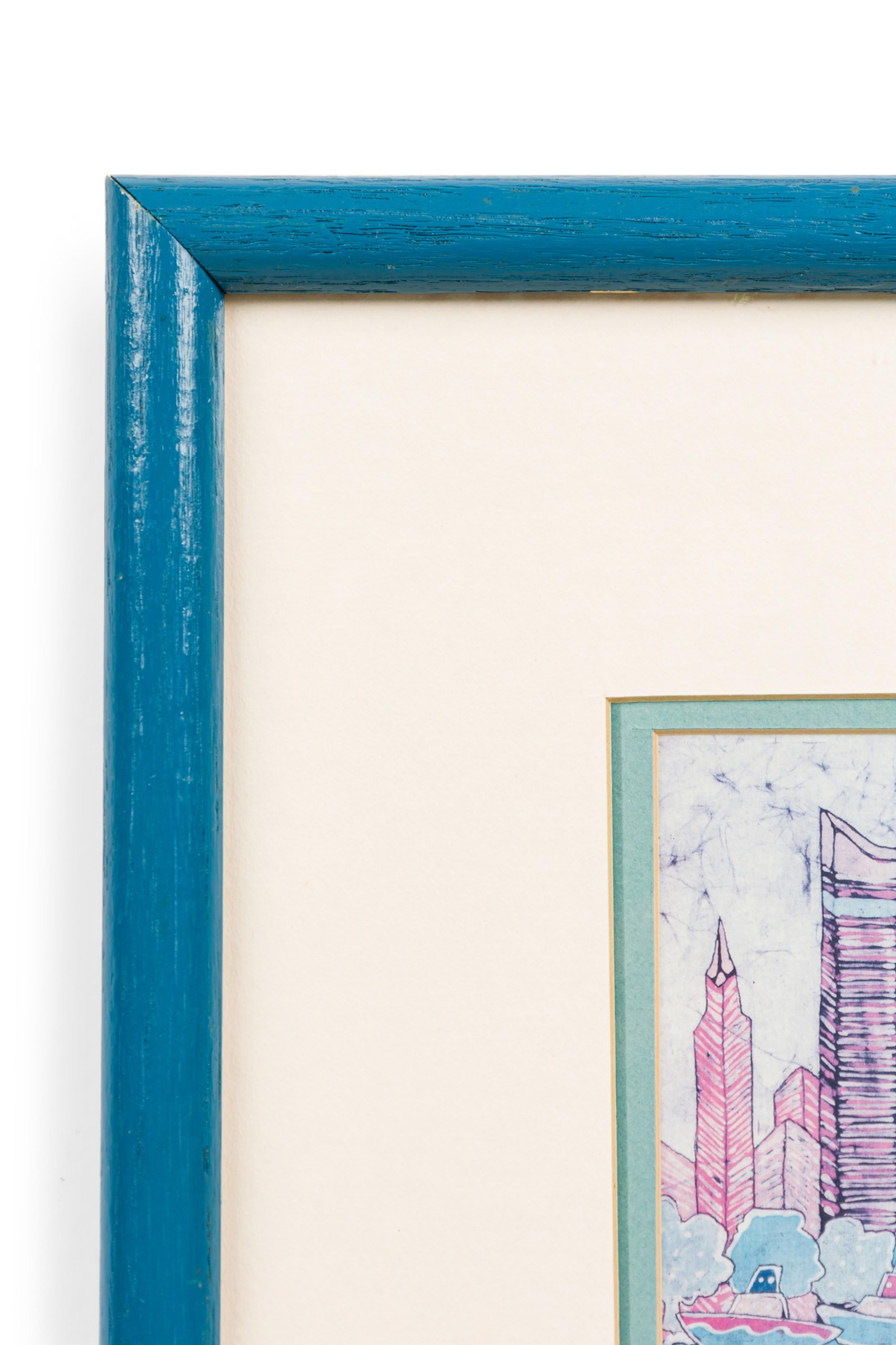 Mid-Century Modern Ami Goldfarb Peinture de paysage marin du milieu du siècle intitulée 