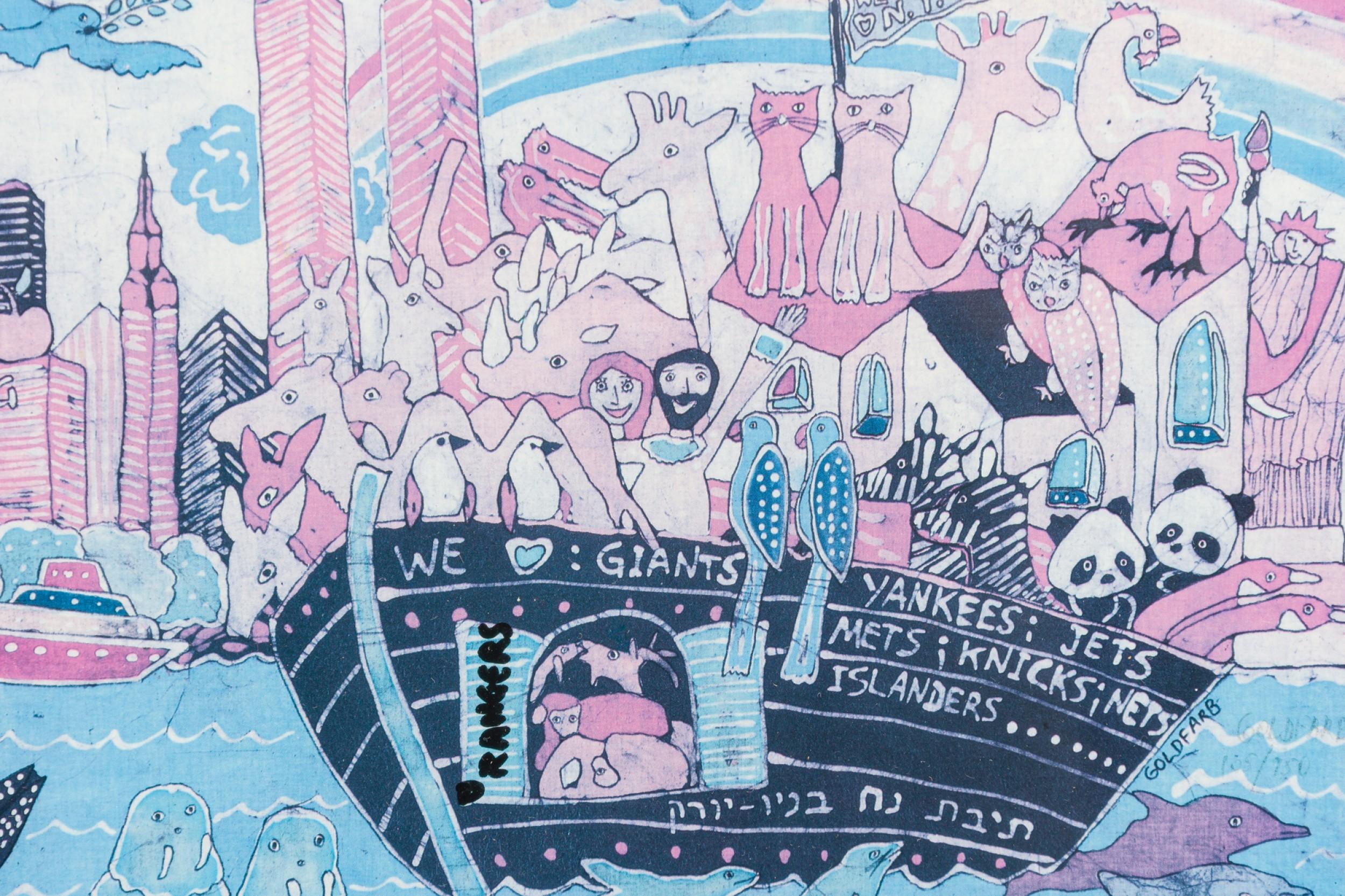 Américain Ami Goldfarb Peinture de paysage marin du milieu du siècle intitulée 