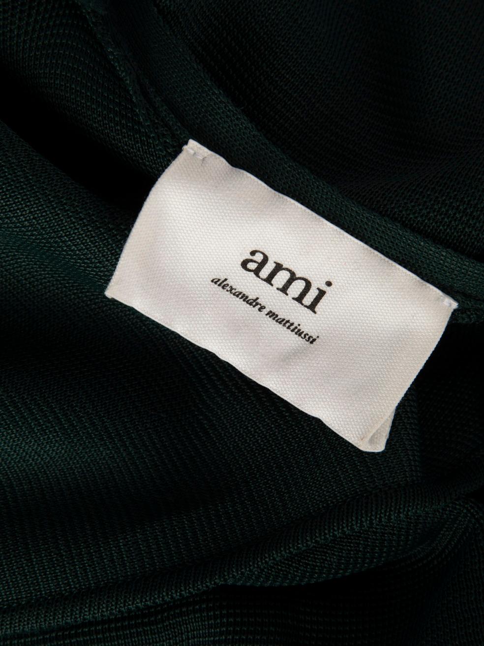 Women's AMI Green Sheer Maxi Leg Slit Dress Size XS For Sale