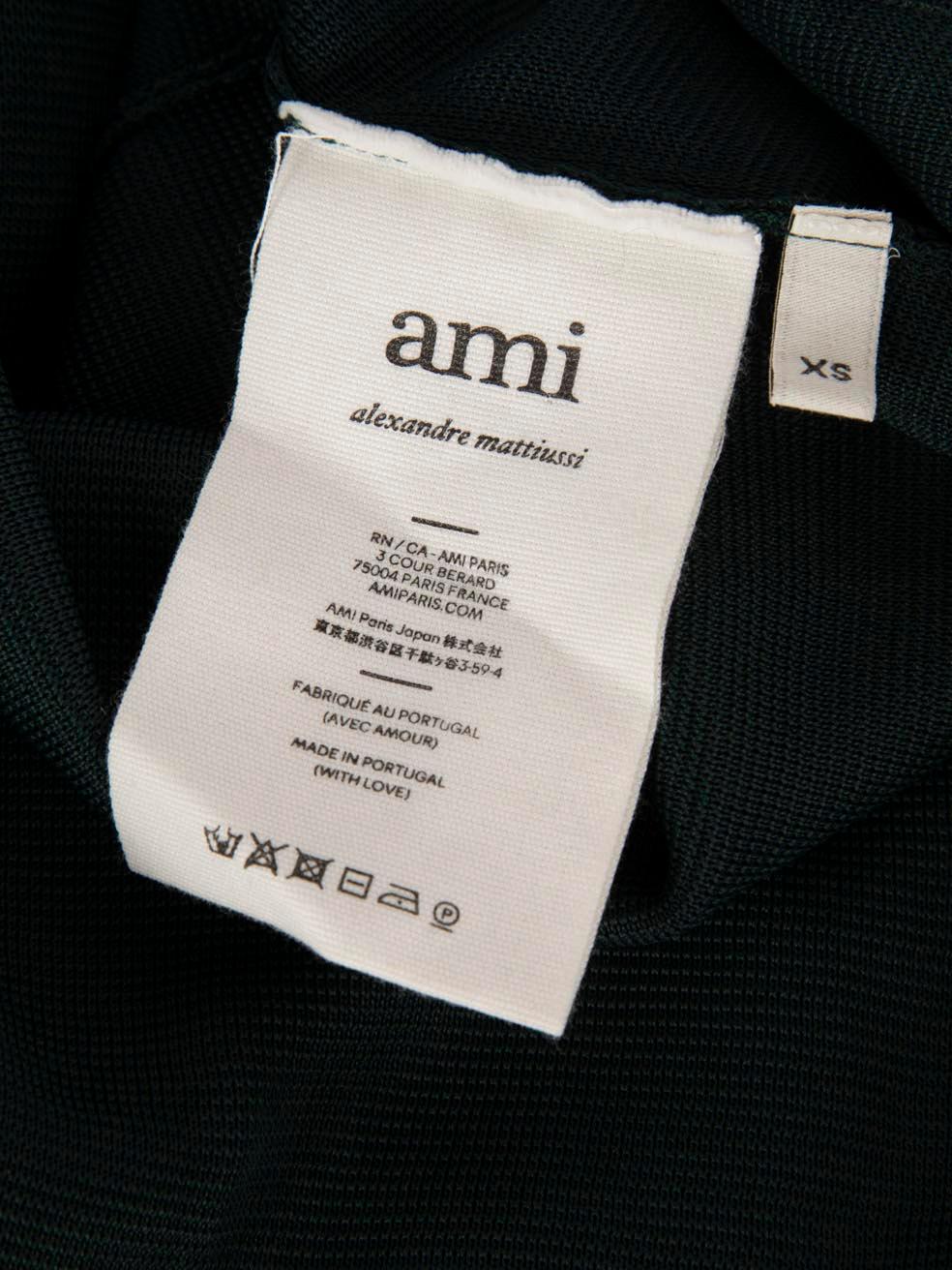 AMI Green Sheer Maxi Leg Slit Dress Size XS For Sale 1
