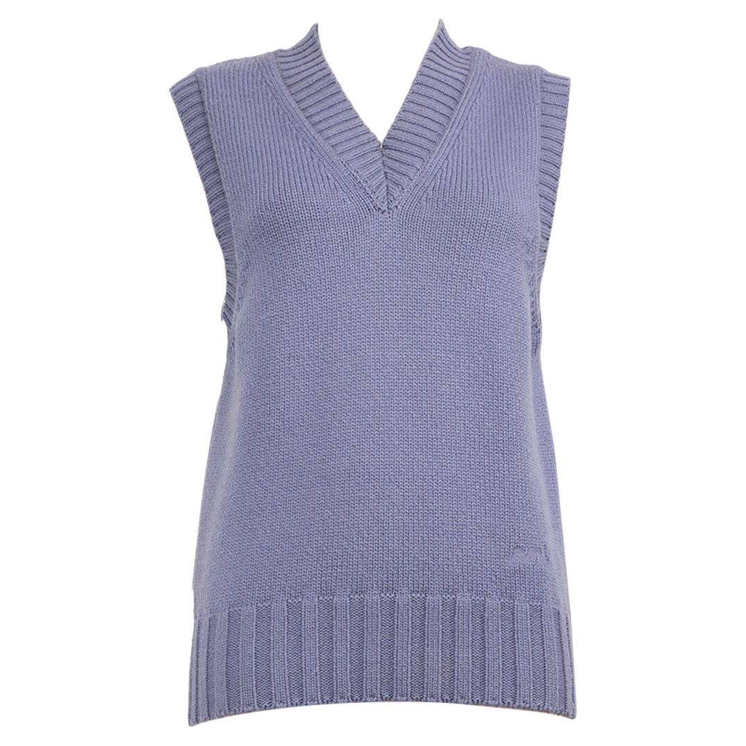 AMI Lavender Purple V-One V-Neck Vest Size M en vente