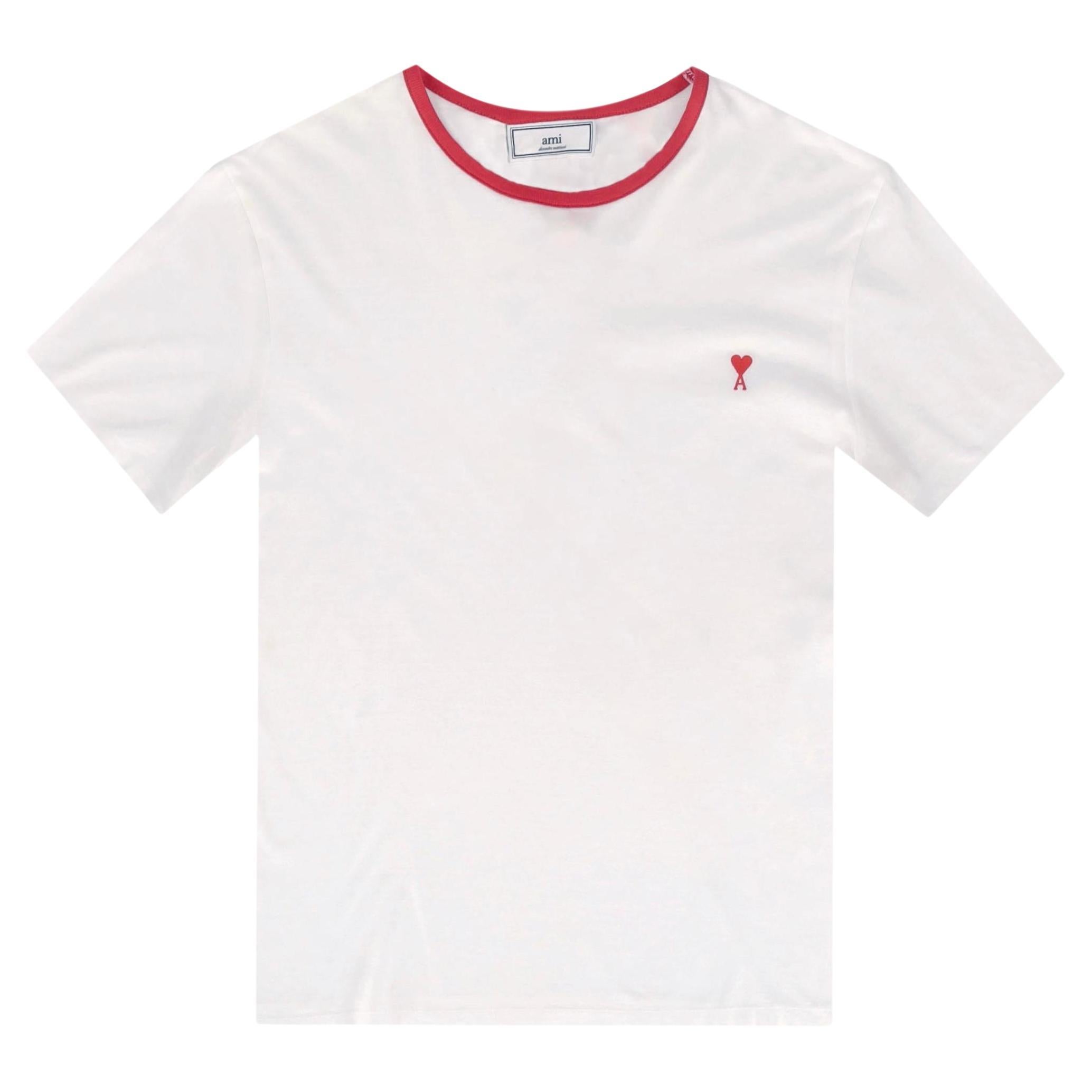 Ami Paris Ami De Coeur Cotton Logo T-Shirt For Sale