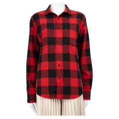 AMI Red 
Black Wool Check Jacket Size M