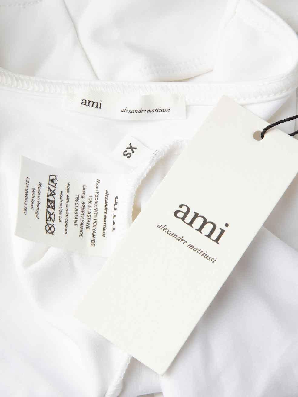 De las mujeres Traje de baño AMI SS22 Blanco De Coeur Logo Talla XS en venta