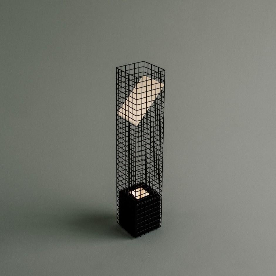 Experimenting with steel mesh as a design material, we often find the studio filled with random shapes crowding out a tabletop like a little city skyline of uniform grids. The mesh was intriguing in its most basic forms, so we started by creating