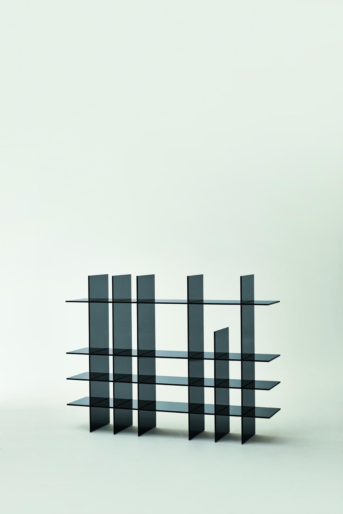 Italian AMI-VERRE Dark Grey Glass Bookshelf by Jean Nouvel for Glas Italia For Sale
