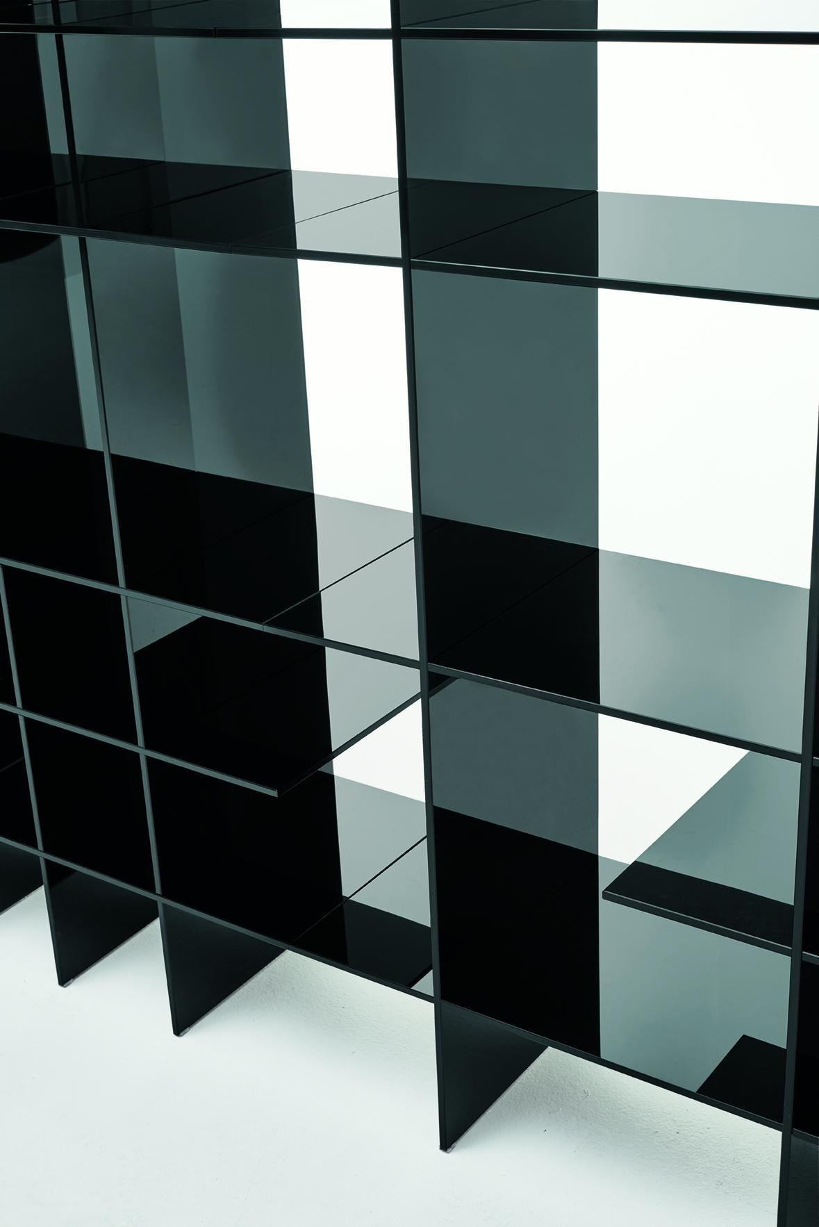 AMI-VERRE Dunkelgraues Glas-Bücherregal von Jean Nouvel für Glas Italia (Minimalistisch) im Angebot