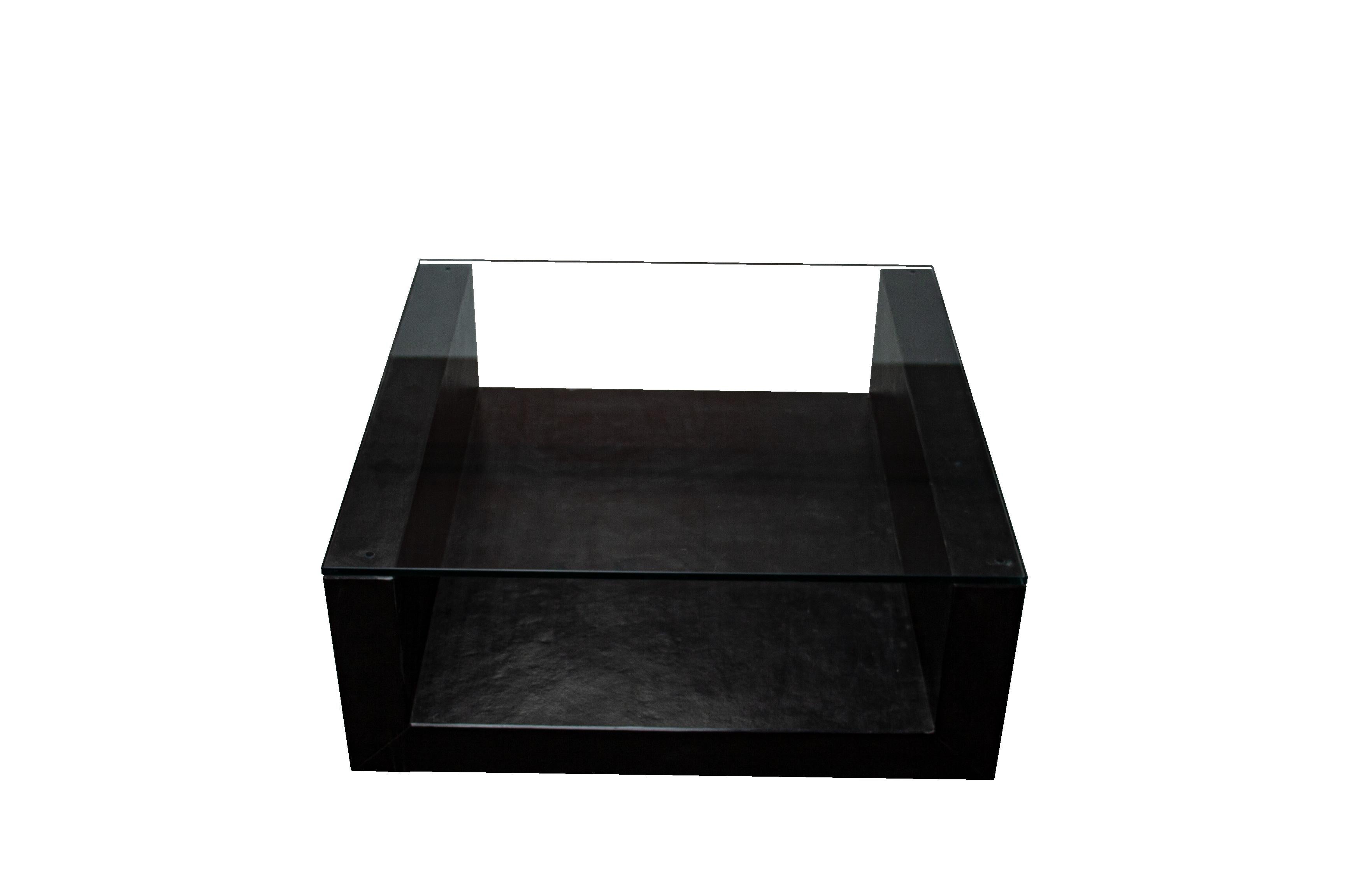 Amia Black Slate Coffee Table Natural Stone Contemporary Design in Stock Meddel In New Condition For Sale In VALVERDE DEL MAJANO, CL