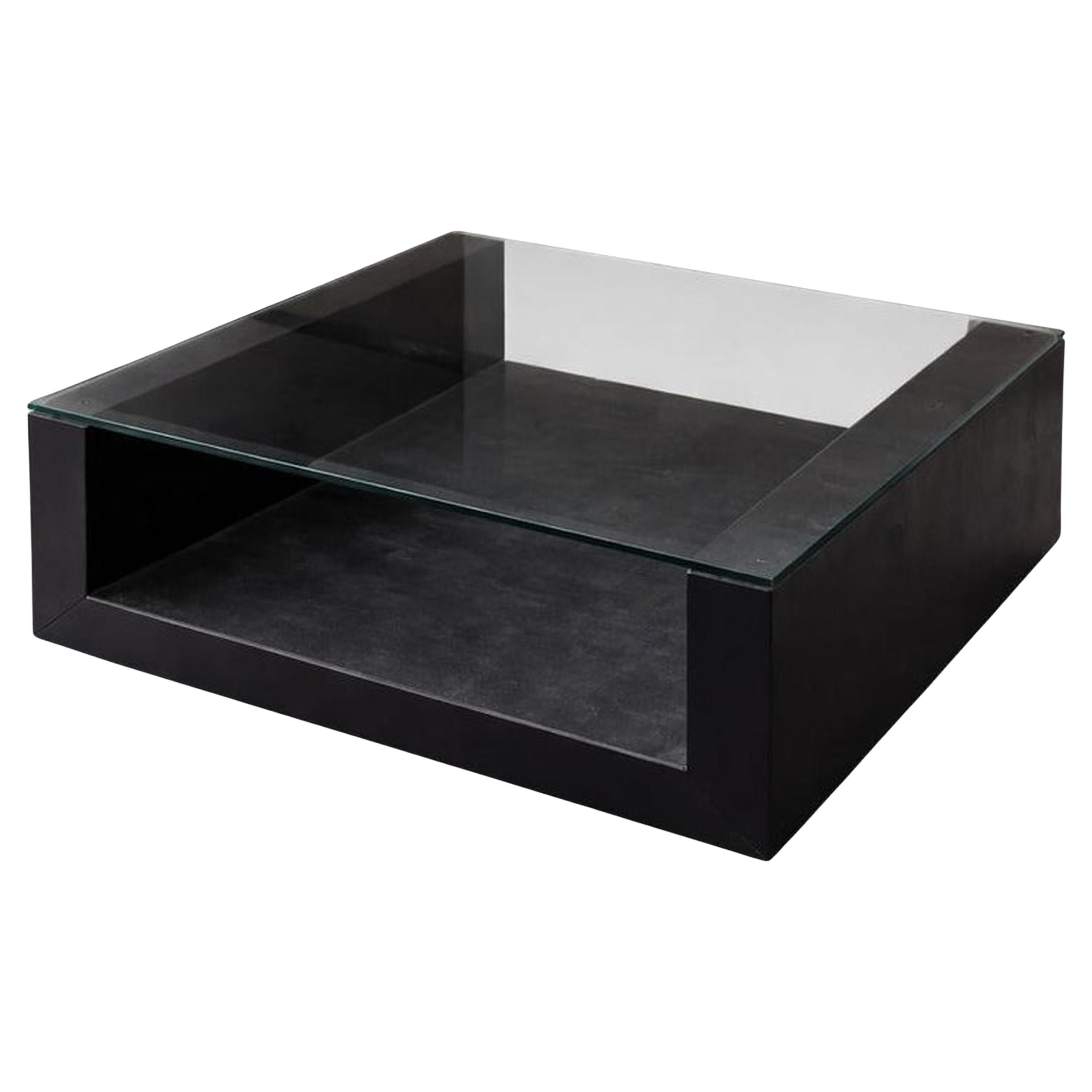 Mesa baja de piedra natural Amia Pizarra negra Diseño contemporáneo en stock Meddel