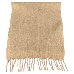 AMICALE Tan Cashmere Fringe Scarf