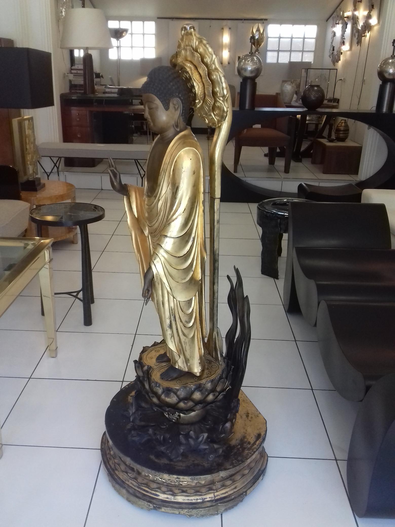 Amida Buddha in Gold Lacquered Wood, Edo Period, 19th Century 9