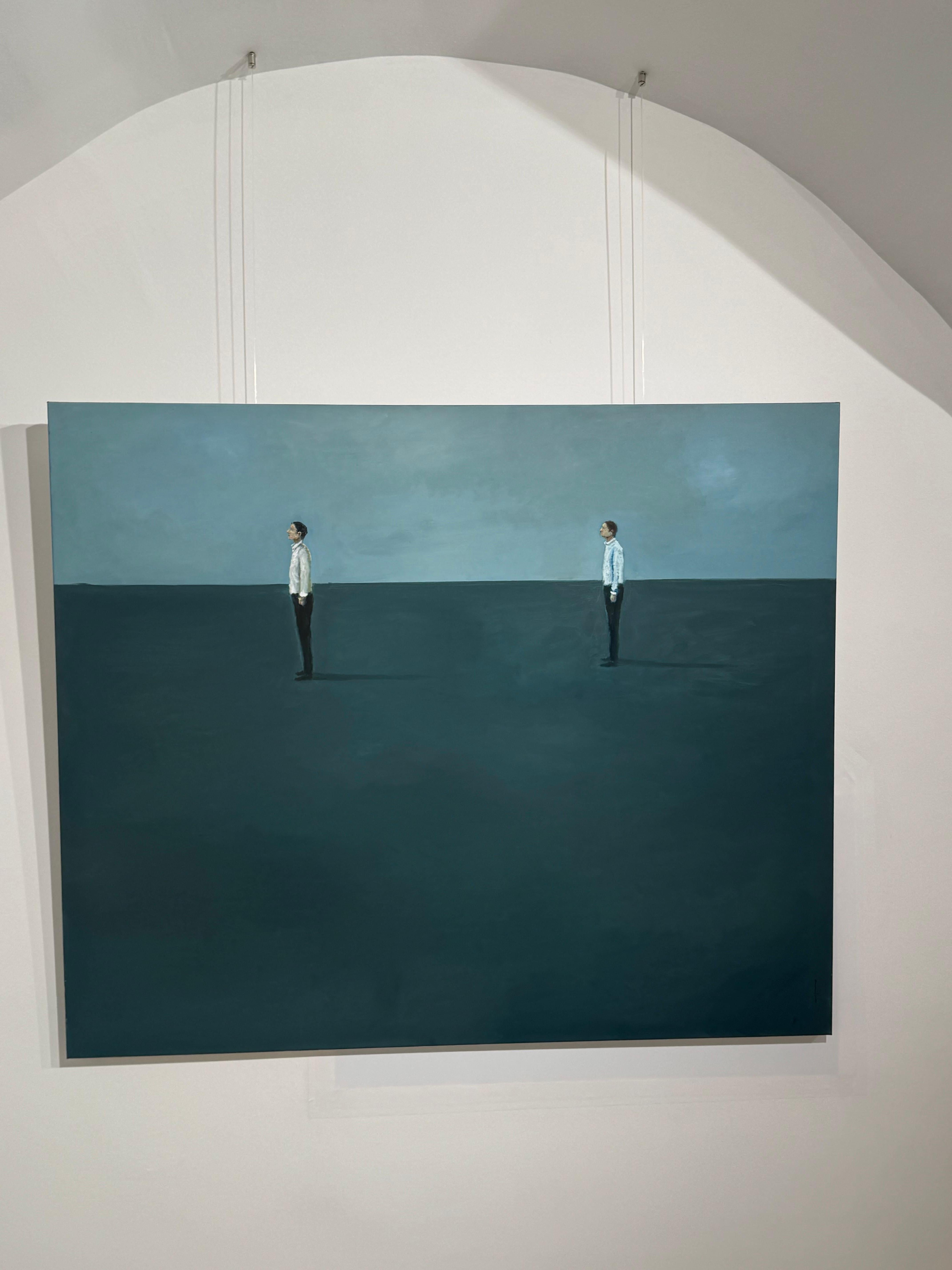 Amilcar Rivera M. Figurative Painting – Contraposicion Ölgemälde, Zeitgenössisch Figurativ, 100x120 cm
