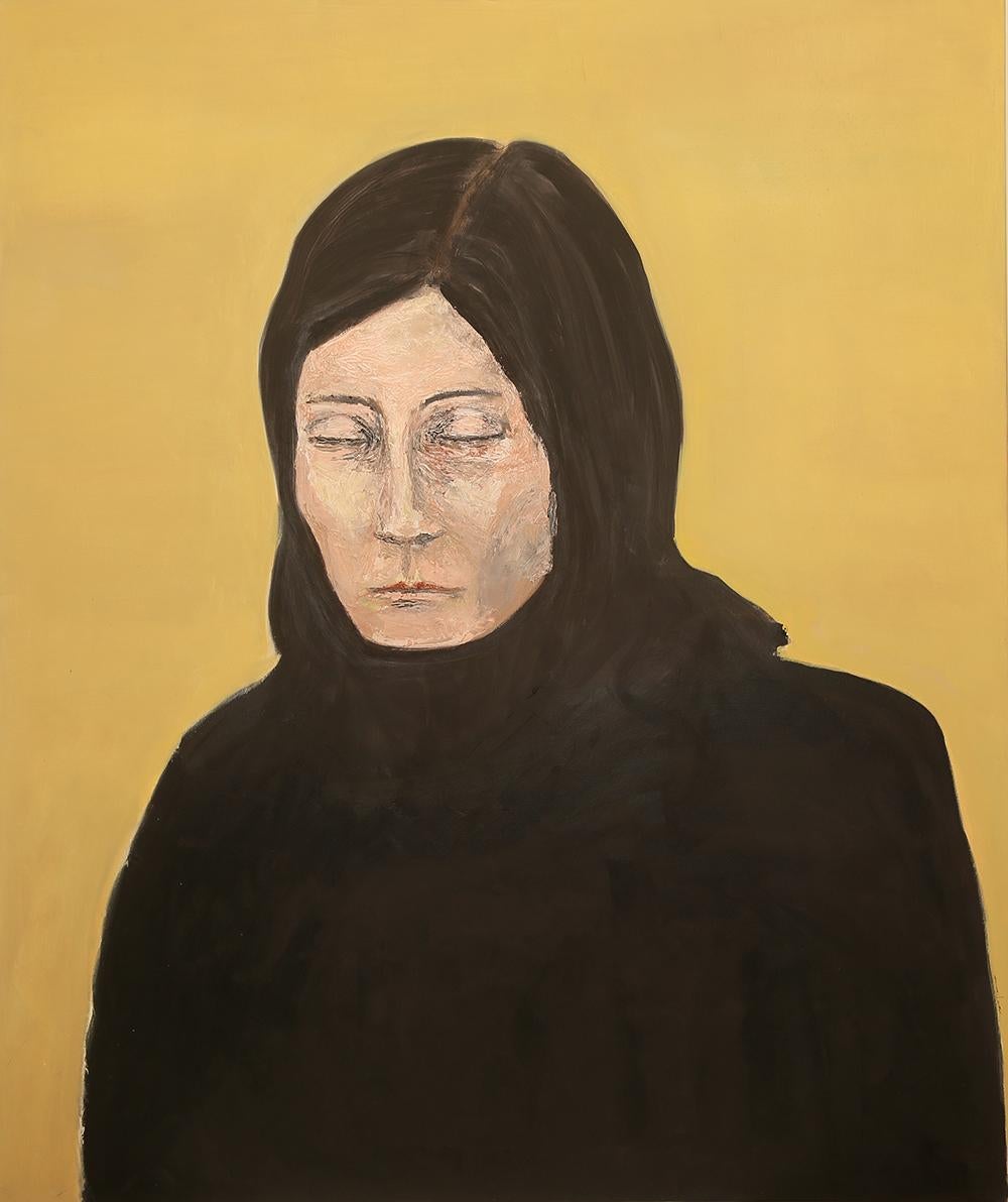 Figurative Oil Painting, Portrait of Woman, Earth Tones, Signed