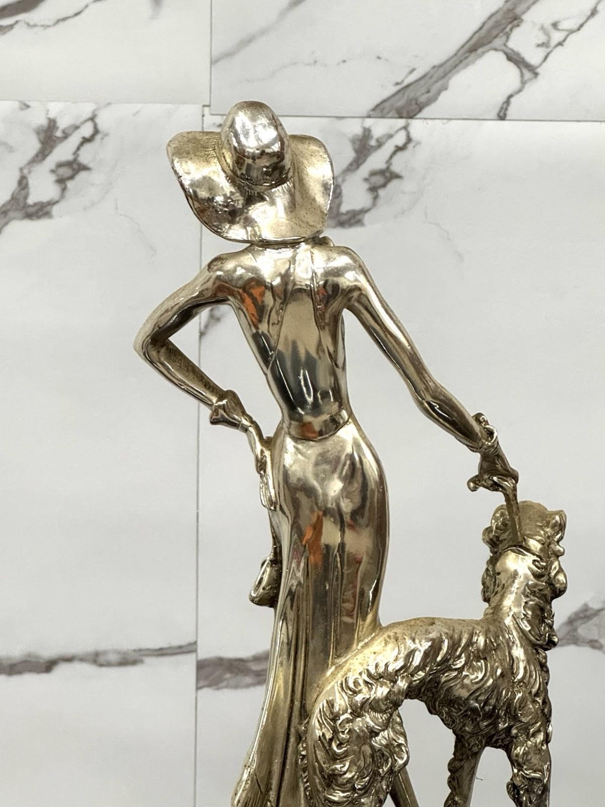 Amilcare Santini Scultura In Resina Argentata Art Dèco in vendita 3