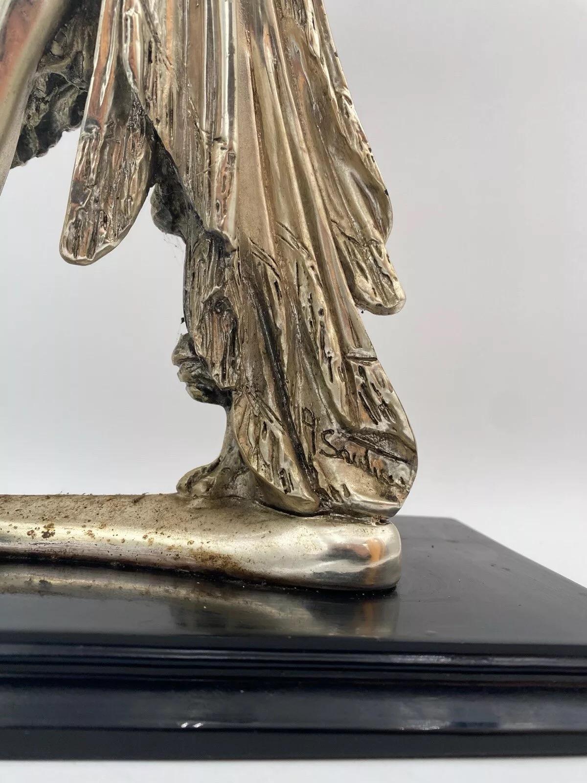 Amilcare Santini Scultura In Resina Argentata Art Dèco in vendita 1
