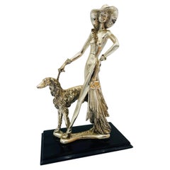 Amilcare Santini Silver-plated Resin Sculpture Art Deco