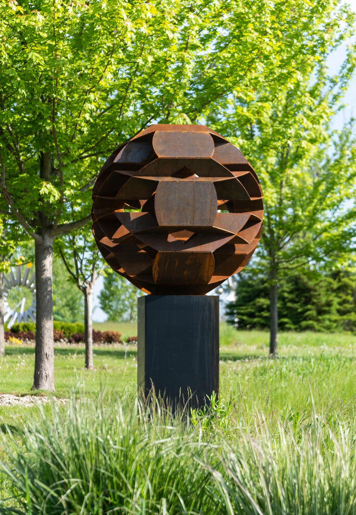 This monumental outdoor sculpture is rendered in a contemporary geometric form.

Amin Sadraei Tabatabai creates arresting sculptural work that embraces tradition and re-imagines it in modern form. His masterful work can be found in many countries