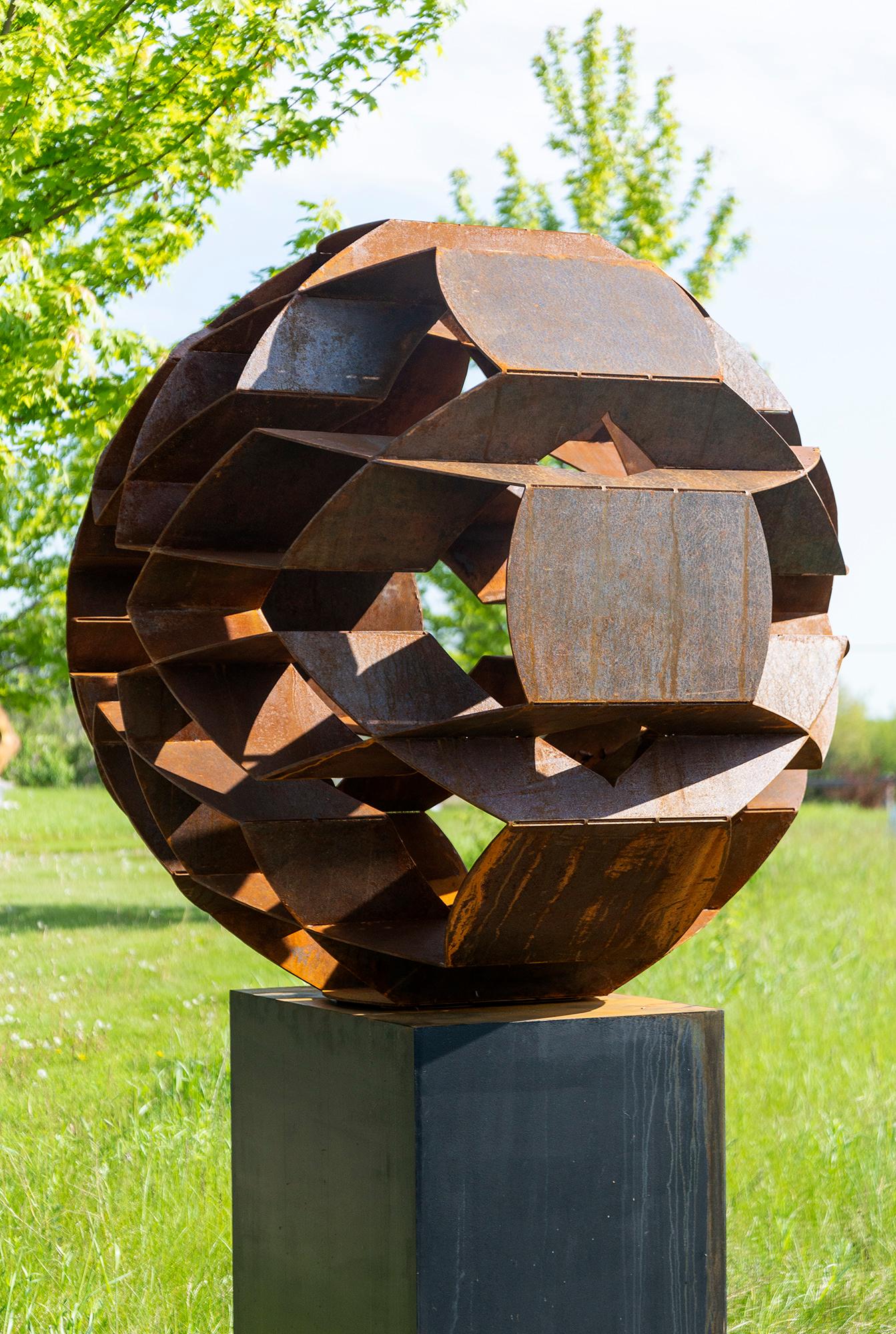 Shamsé - minimalist, contemporary, geometric abstract, steel outdoor sculpture For Sale 1