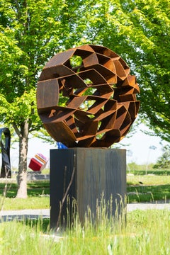 Shamsé - minimalist, contemporary, geometric abstract, steel outdoor sculpture