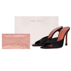 Amina Muaddi Alexa 95 Satin Mules