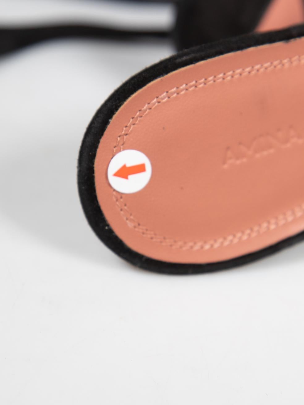 Amina Muaddi Sandales à lanières en daim noir Zula 95 Taille IT 37 en vente 3