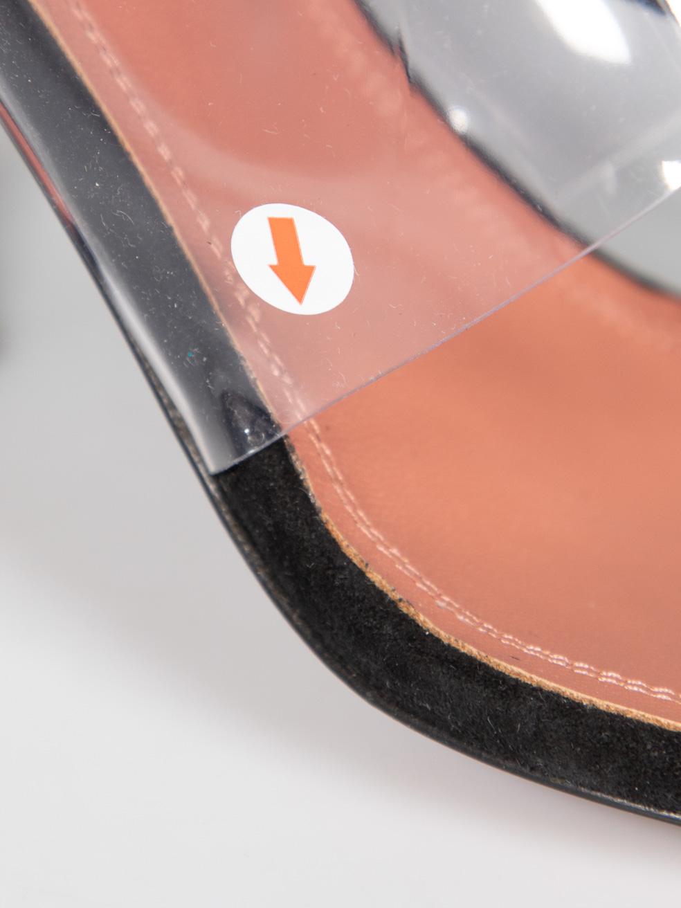 Amina Muaddi Sandales à lanières en daim noir Zula 95 Taille IT 37 en vente 4