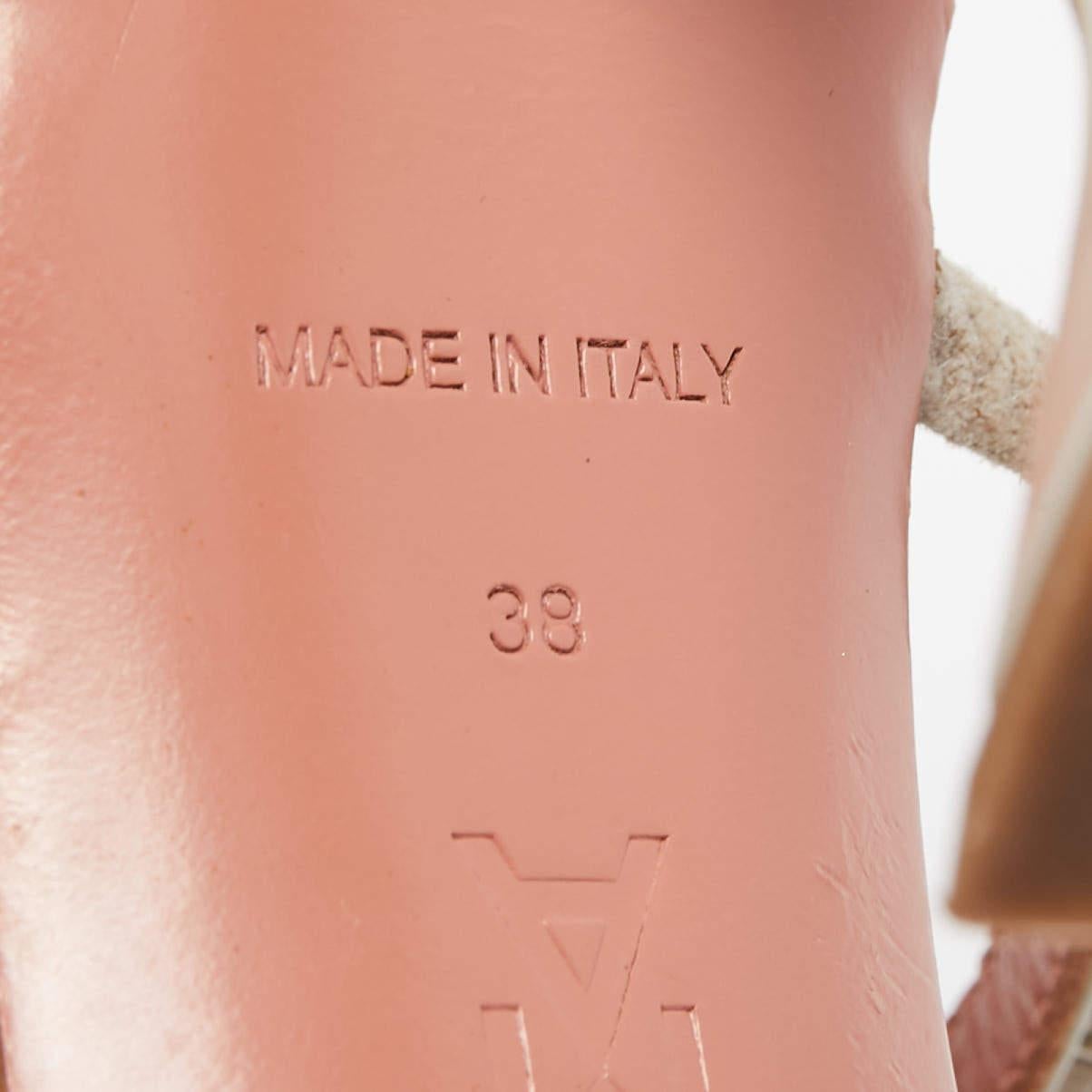 Amina Muaddi Grey Patent Crystal Gilda Sandals Size 38 1