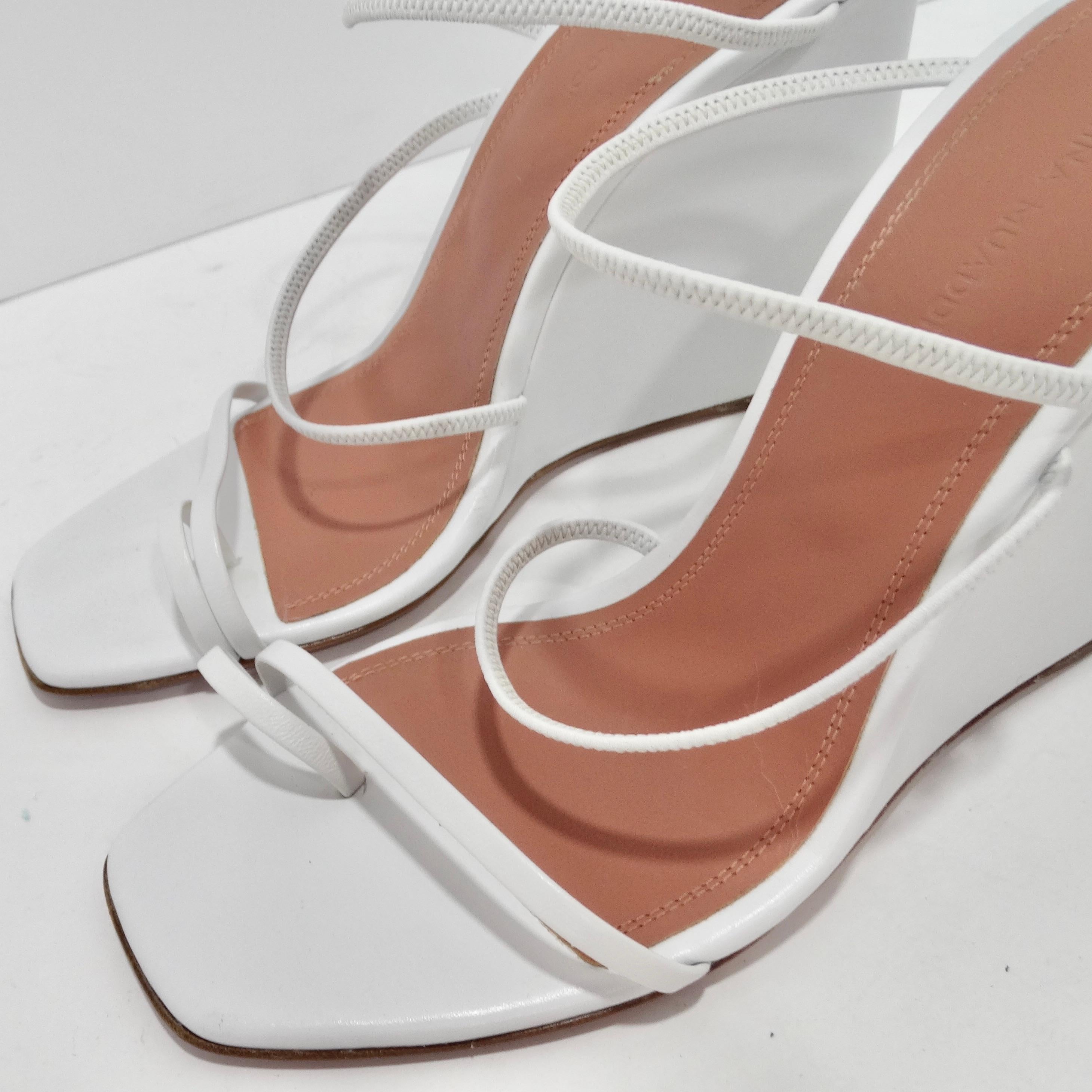 Amina Muaddi Naima Strappy Wedge Sandals For Sale 4