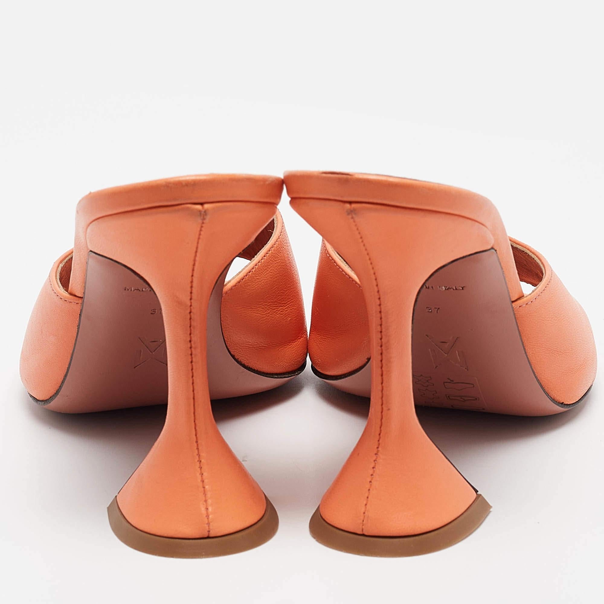 Donna Amina Muaddi - Sandali Lupita in pelle arancione Taglia 37 in vendita