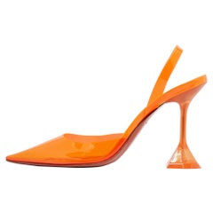 Amina Muaddi Orange PVC Holli Glass Pumps Size 36.5
