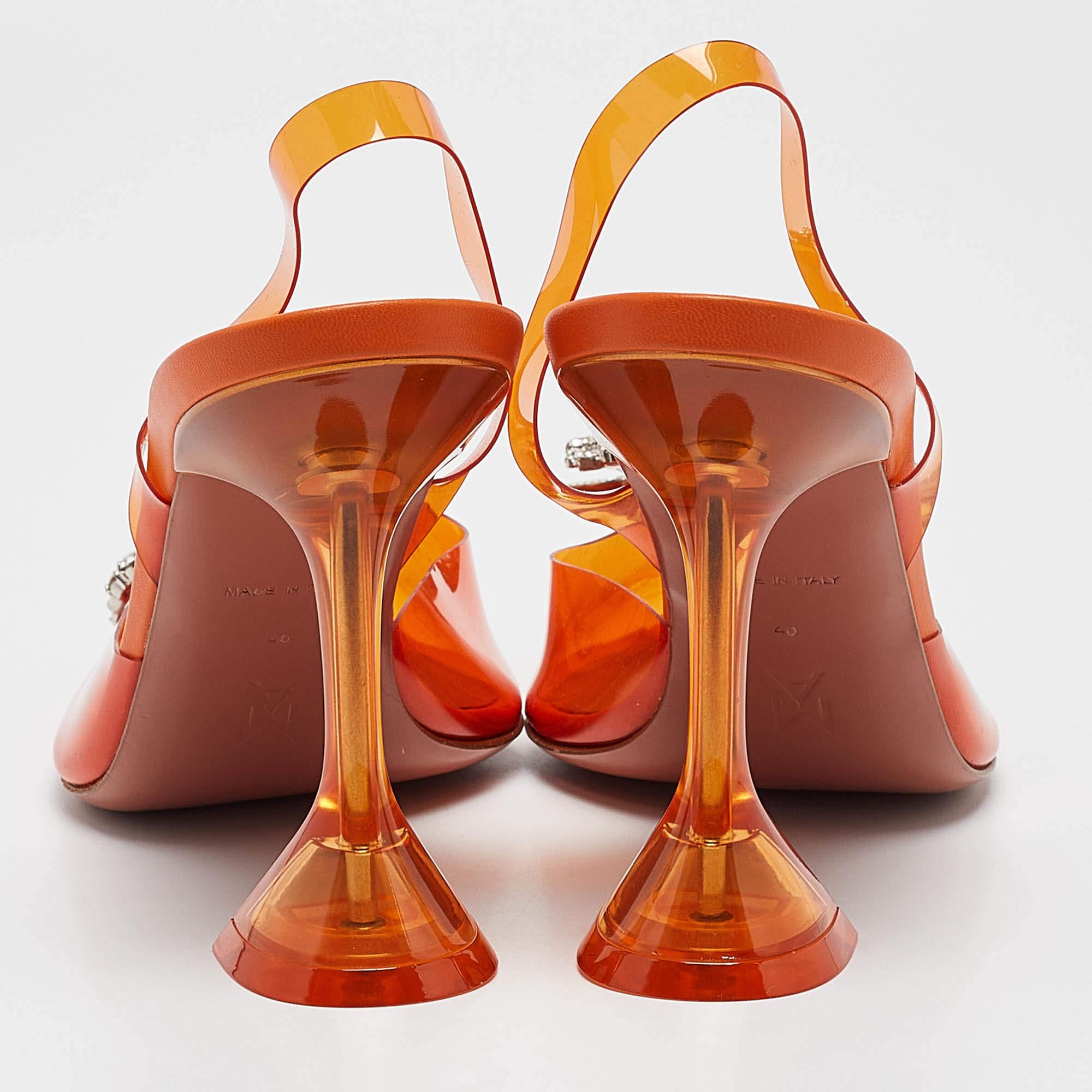 Amina Muaddi Bombas Rosie Slingback PVC Naranja Talla 40 en venta 1