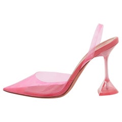 Amina Muaddi escarpins Holli Glass rose PVC, taille 38