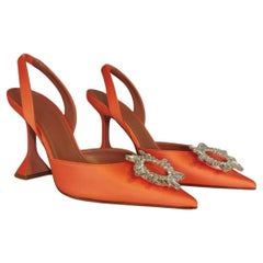 Amina Muaddi Slingback Begum Arancione IT 39