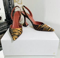 Amina Muaddi Tiger Print Satin Pumps