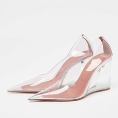 Amina Muaddi Transparent PVC Ane Wedge Pumps Size 38.5