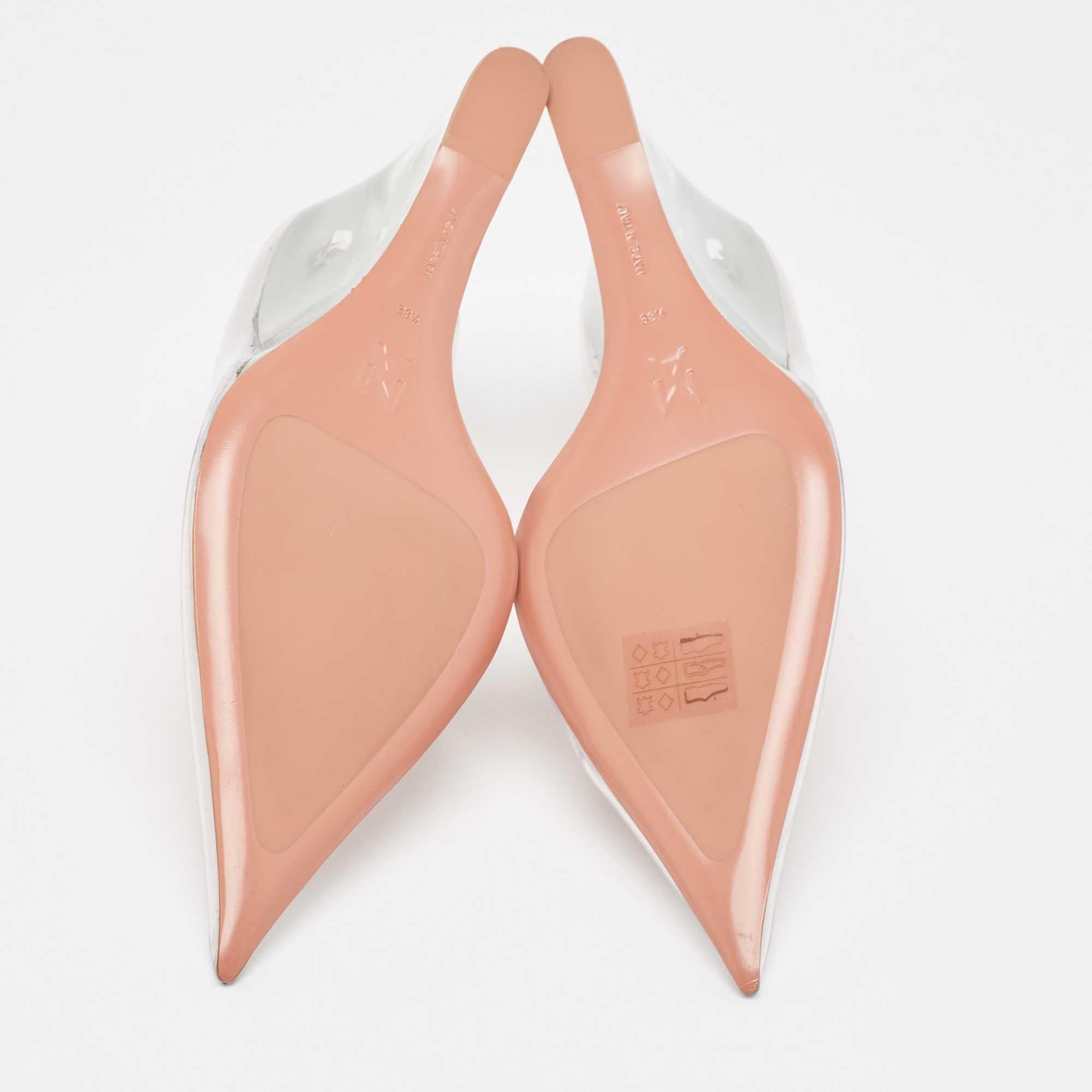 Amina Muaddi escarpins compensés anées en PVC transparent, taille 38,5 en vente 1