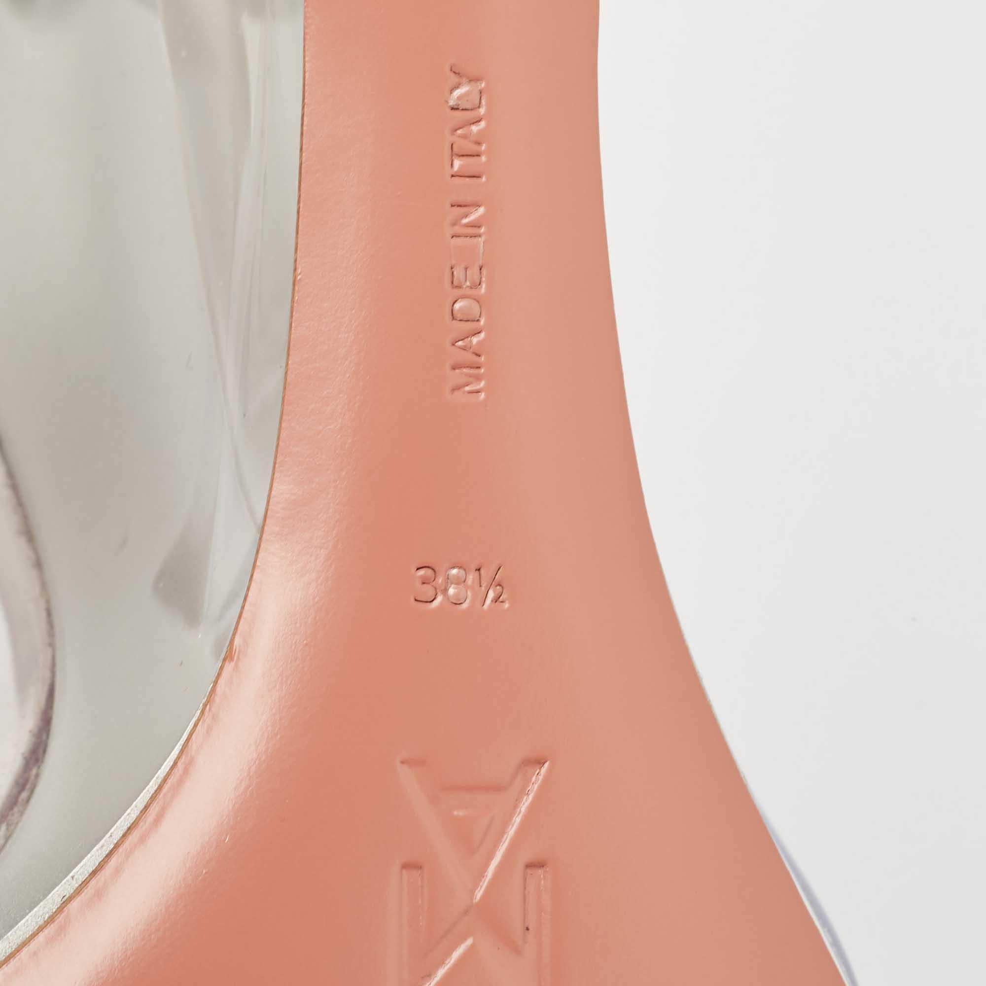 Amina Muaddi escarpins compensés anées en PVC transparent, taille 38,5 en vente 3
