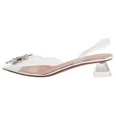Amina Muaddi Transparent PVC Begum Pumps Size 37.5