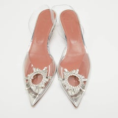 Amina Muaddi Transparent PVC Begum Slingback Pumps Size 39.5